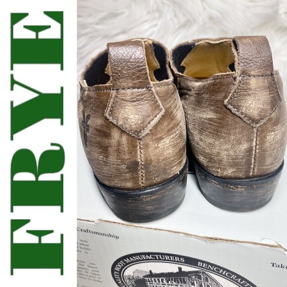 FRYE Billy Urban Cowboy Shootie Leather Slip On Charcoal Brown Gray, Size 6.5 - Picture 9 of 15
